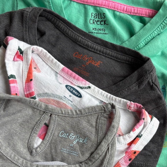 Cat & Jack Girls T-Shirts Set size 4t - Picture 2 of 10